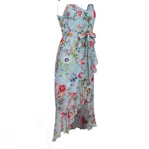 Alice and Olivia Blue Asymmetrical Dress with Elegant Design